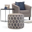 Trent Home Boho Round Pouf in Gray and Natural Woven Braided Jute