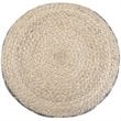 Trent Home Boho Round Pouf in Gray and Natural Woven Braided Jute