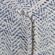 Trent Home Boho Square Pouf in Patterned Denim Blue Melange Cotton