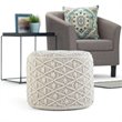 Trent Home Boho Round Macrame Pouf in Natural Cotton