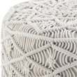 Trent Home Boho Round Macrame Pouf in Natural Cotton