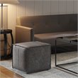 Trent Home Boho Square Pouf in Distressed Black Faux Leather