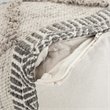 Trent Home Boho Square Pouf in Gray and Natural Handloom Woven Pattern