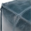Trent Home Boho Square Pouf in Teal Genuine Leather