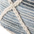 Trent Home Boho Square Pouf in Blue and Natural Handloom Woven