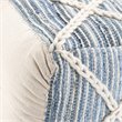 Trent Home Boho Square Pouf in Blue and Natural Handloom Woven