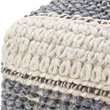 Trent Home Boho Square Pouf in Blue and Natural Handloom Woven