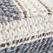 Trent Home Boho Square Pouf in Blue and Natural Handloom Woven