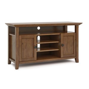 Trent Home 54&quot Solid Wood TV Stand in Medium Saddle Brown