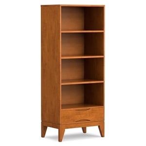 Trent Home Solid Hardood 60 &quot x 24 &quot Modern Bookcase in Teak Brown