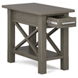 Trent Home Contemporary Solid Wood Narrow End Table with Storage in Gray