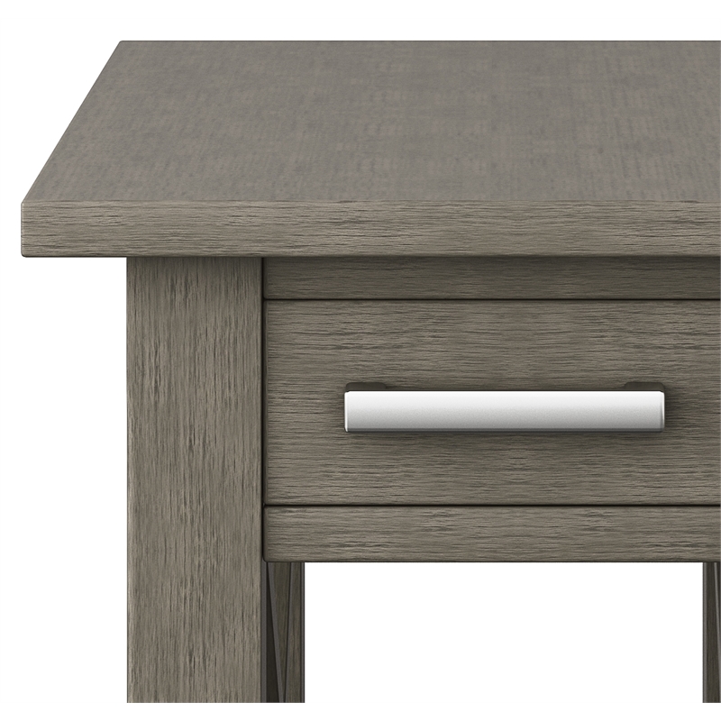 Trent Home Contemporary Solid Wood Narrow End Table with Storage in Gray