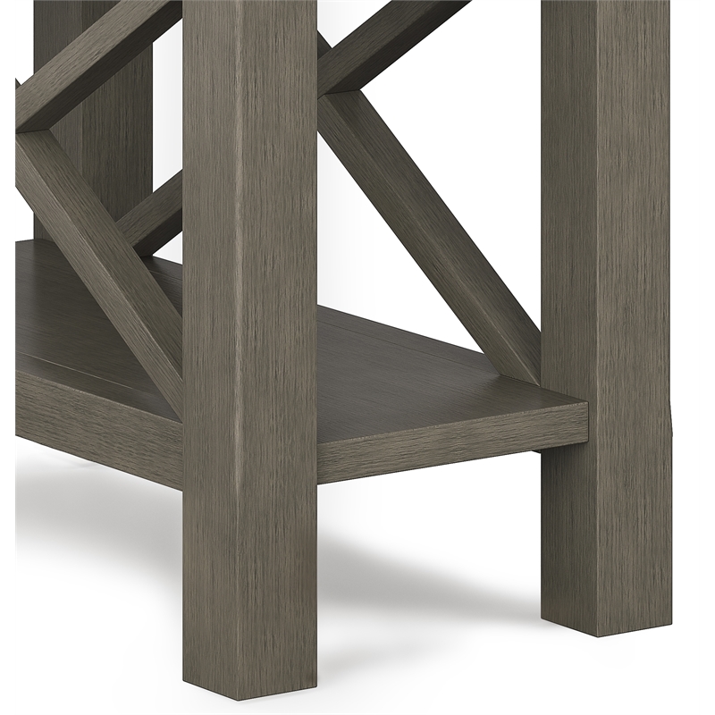 Trent Home Contemporary Solid Wood Narrow End Table with Storage in Gray