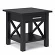 Trent Home Solid Wood Wide End Table with Storage in Black