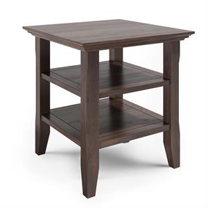 Trent Home Wood 19&quot Square Transitional End Table in Warm Walnut Brown