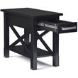 Trent Home Solid Wood Narrow End Table with Drawer in Hickory Brown