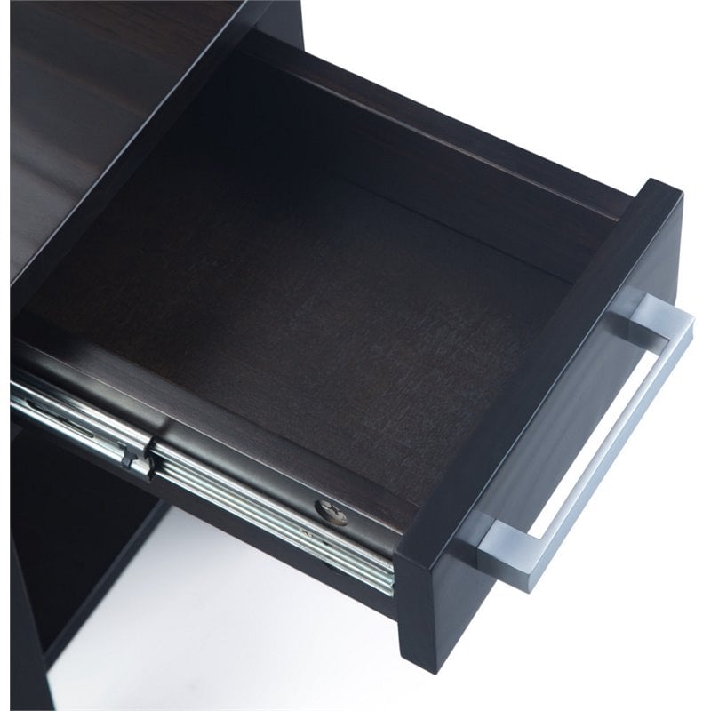 Trent Home Solid Wood Narrow End Table with Drawer in Hickory Brown