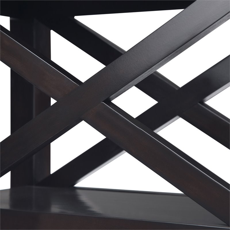 Trent Home Solid Wood Narrow End Table with Drawer in Hickory Brown