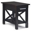 Trent Home Solid Wood Narrow End Table with Drawer in Hickory Brown