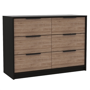 trent home modern pine 4 drawer dresser in black