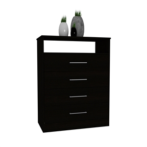 trent home modern engineered wood 4-drawers bedroom dresser in black