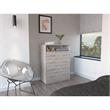 Trent Home Engineered Wood Four Drawer Dresser in Light Grey and White