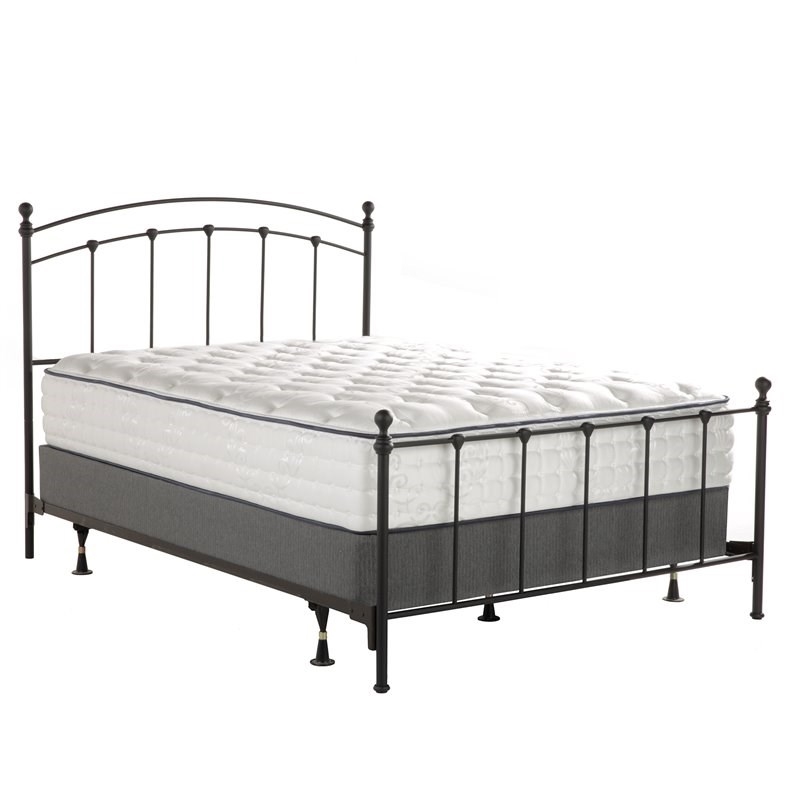 Trent Home Transitional Sanford King Sized Decorative Metal Bed in Matte Black