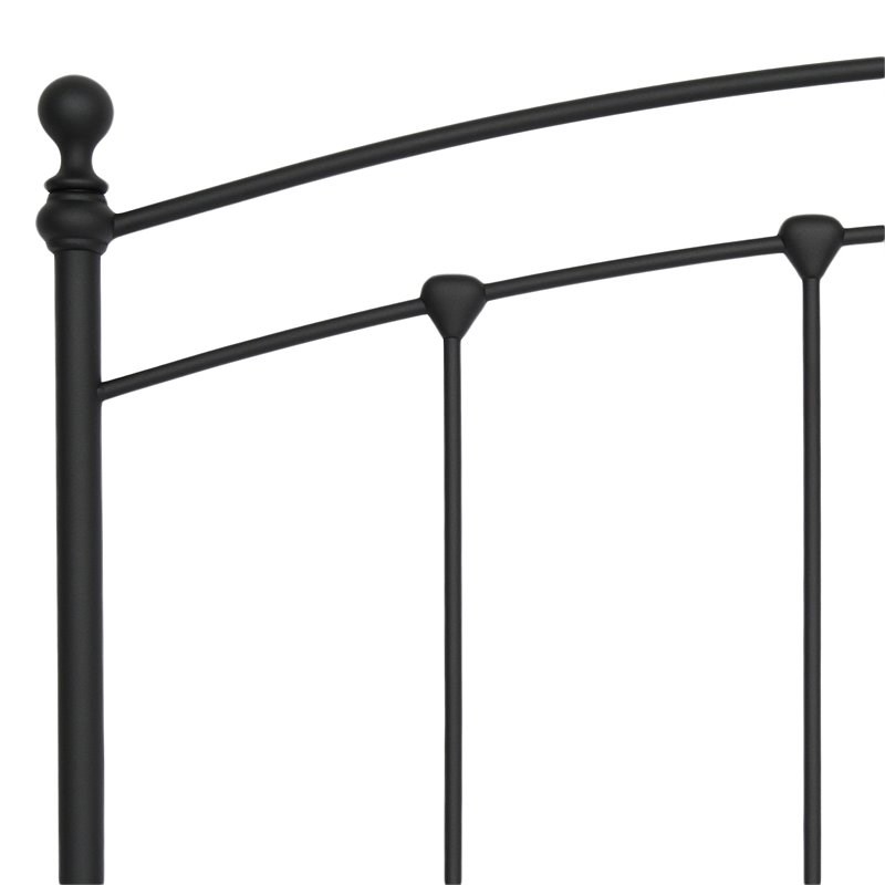 Trent Home Transitional Sanford King Sized Decorative Metal Bed in Matte Black