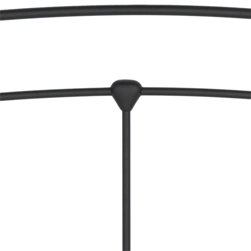Trent Home Transitional Sanford King Sized Decorative Metal Bed in Matte Black