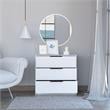 Trent Home Modern 3 Drawer Dresser of Engineered Wood in White