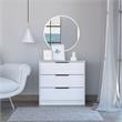 Trent Home Modern 3 Drawer Dresser of Engineered Wood in White