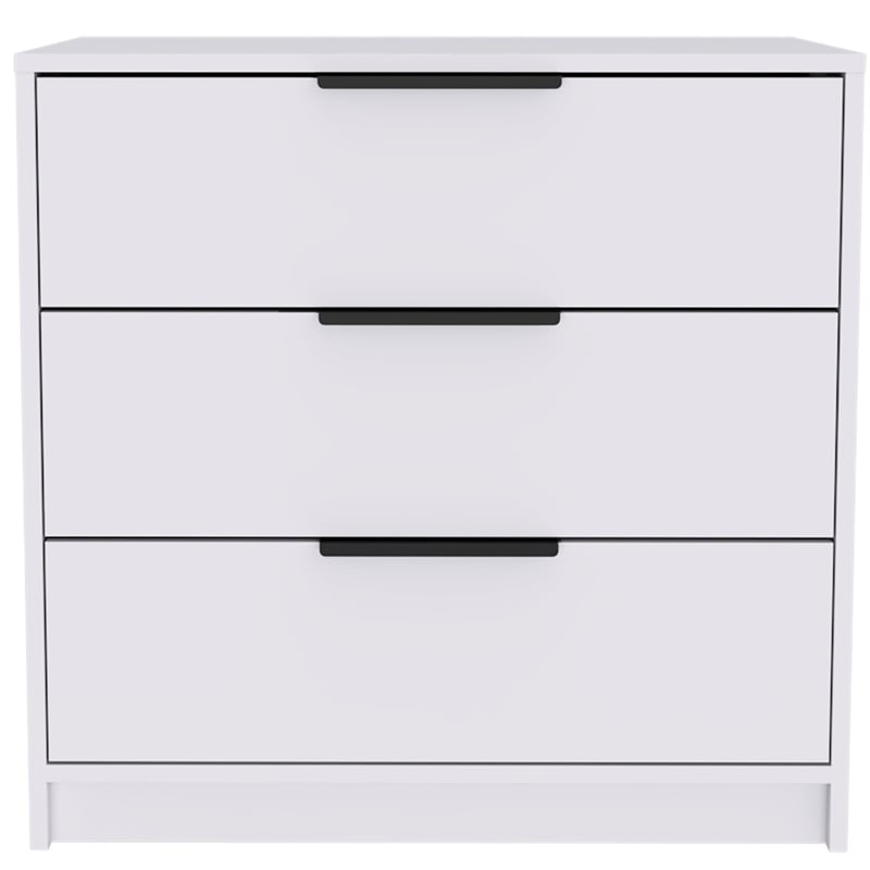 Trent Home Modern 3 Drawer Dresser of Engineered Wood in White