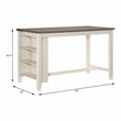 Trent Home 5-Piece 3-Shelf Wood Counter Height Dining Set in Antique White