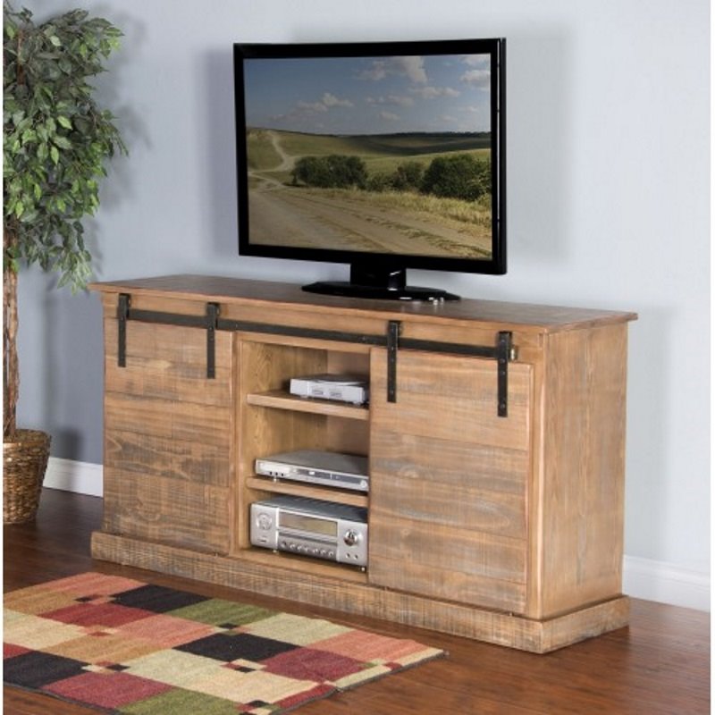 Sunny Designs Puebla 62" TV Stand in Driftwood 3577DW