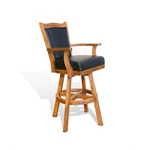 Sedona Swivel Bar Stool with Cushion in Rustic Oak