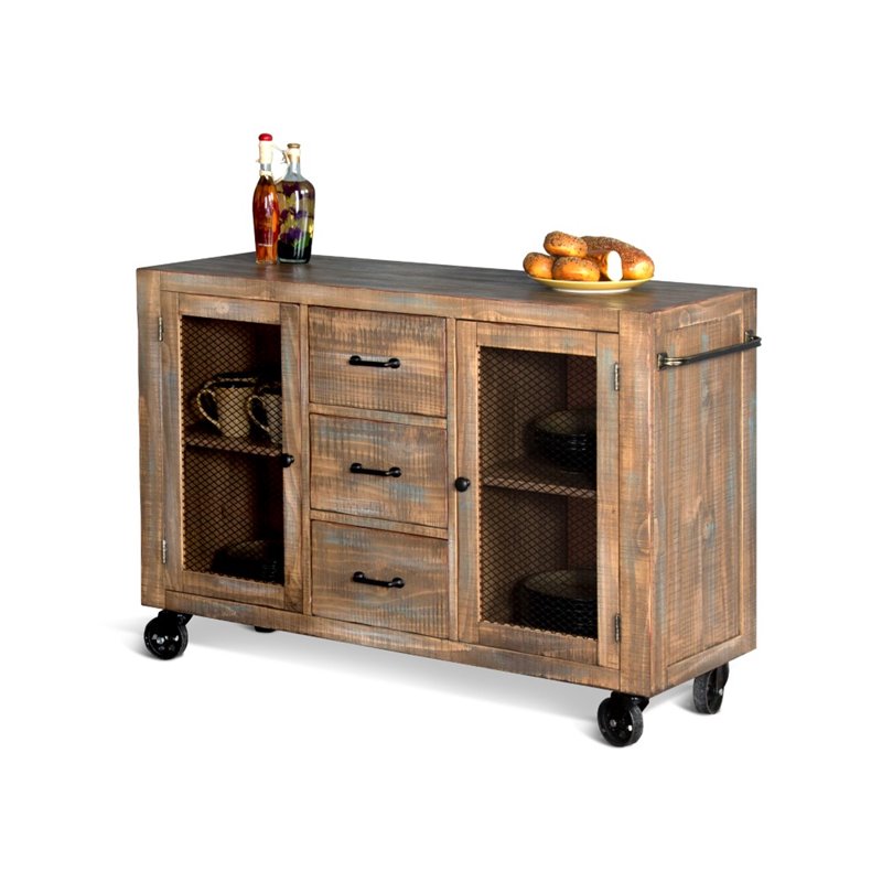Sunny Designs Rolling Buffet in Driftwood 1961DW