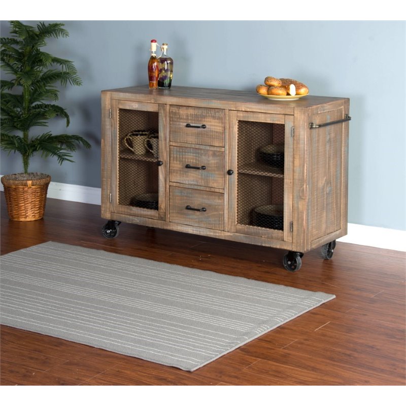 Sunny Designs Rolling Buffet in Driftwood 1961DW