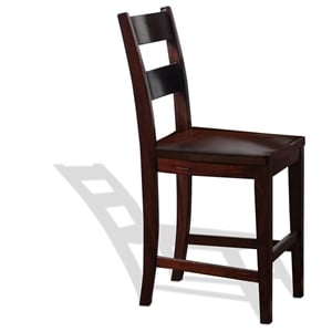 Sunny Designs Vineyard 24&quotH Wood Counter Stool in Rustic Mahogany (Set of 2)