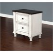 Sunny Designs Carriage House 2-drawer Wood Night Stand in Off White Dark Brown