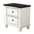 Sunny Designs Carriage House 2-drawer Wood Night Stand in Off White Dark Brown