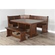 Sunny Designs Tuscany Farmhouse Wood Breakfast Nook Set in Medium Brown