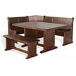 Sunny Designs Tuscany Farmhouse Wood Breakfast Nook Set in Medium Brown