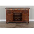 Sunny Designs Santa Fe Adjustable Shelf Farmhouse Wood Buffet in Dark Chocolate
