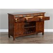 Sunny Designs Santa Fe Adjustable Shelf Farmhouse Wood Buffet in Dark Chocolate