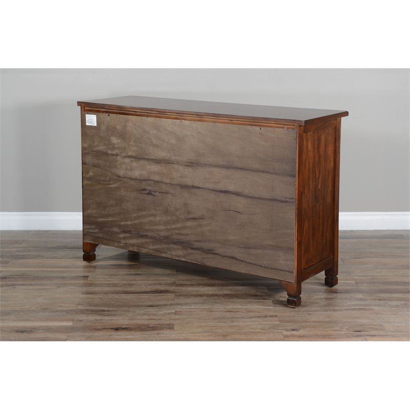 Sunny Designs Santa Fe Adjustable Shelf Farmhouse Wood Buffet in Dark Chocolate
