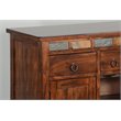 Sunny Designs Santa Fe Adjustable Shelf Farmhouse Wood Buffet in Dark Chocolate