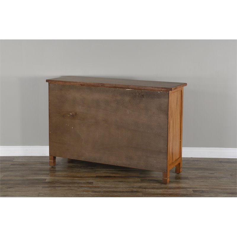 Sunny Designs Sedona Adjustable Shelf Farmhouse Wood Buffet in Rustic Oak