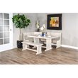 Sunny Designs Bayside Farmhouse Wood Breakfast Nook Set in Marble White