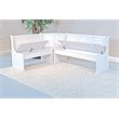 Sunny Designs Bayside Farmhouse Wood Breakfast Nook Set in Marble White