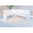 Sunny Designs Bayside Farmhouse Wood Breakfast Nook Set in Marble White